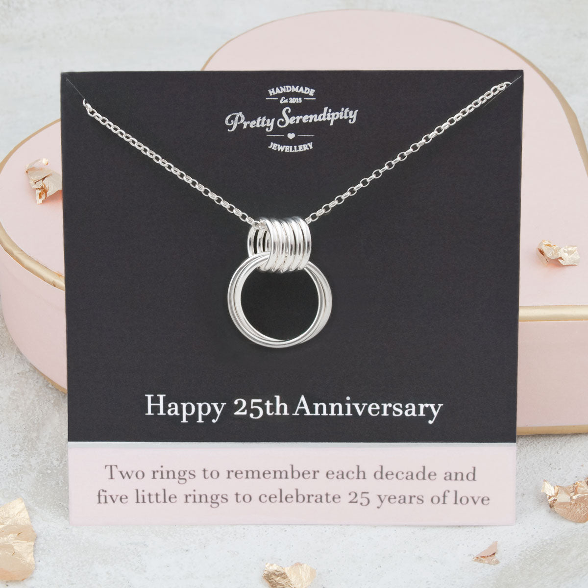 25th Silver Wedding Anniversary Necklace
