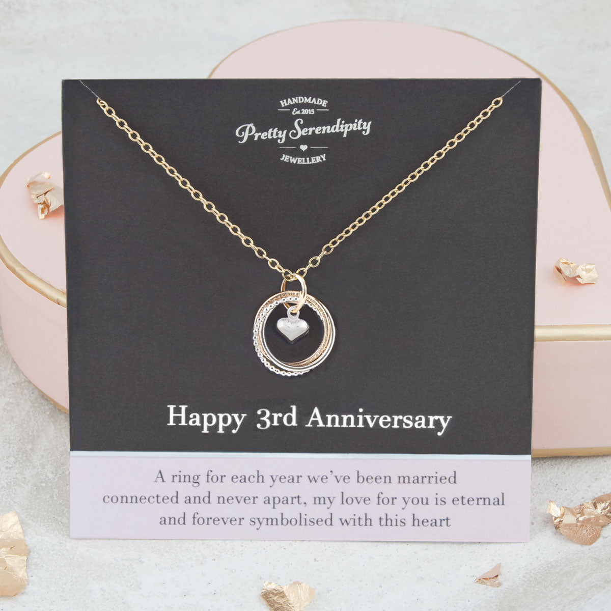 3rd Wedding Anniversary Necklace – Silver and Gold