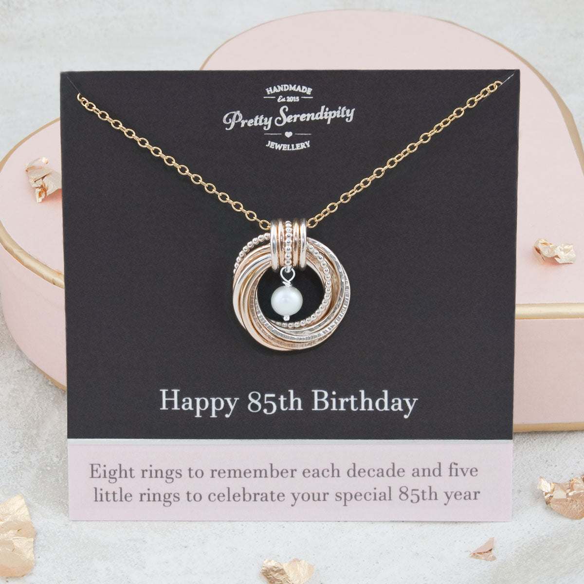 85th Birthday Birthstone Necklace – Silver and Gold