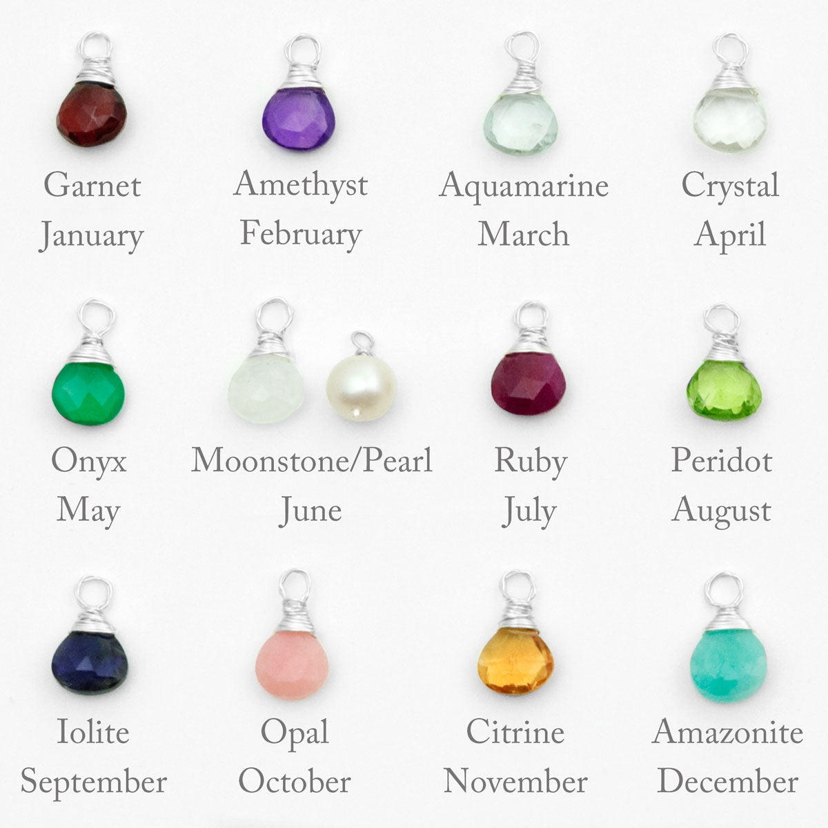 30th Birthday Birthstone Necklace – 3 Rings for 3 Decades – 9ct Gold and Silver