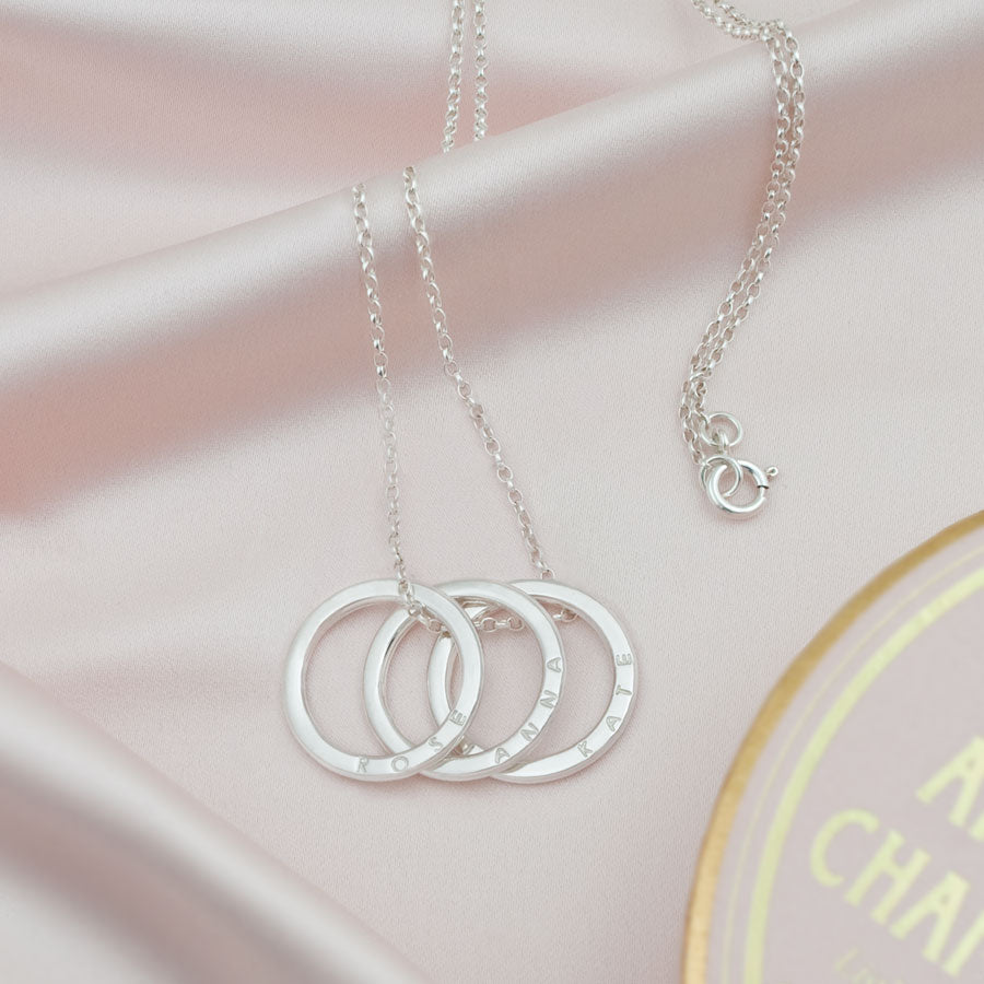 Personalised Three Ring Necklace