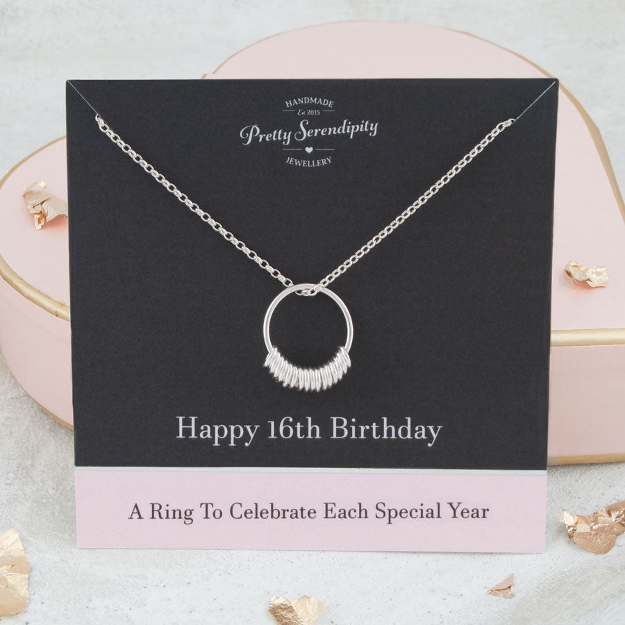 16th Birthday Necklace – A Ring For Each Year