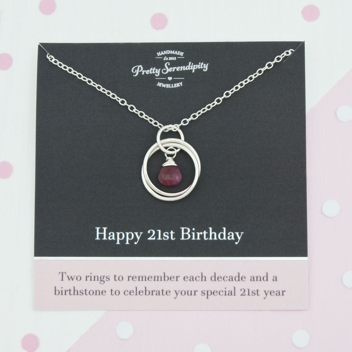 21st Birthday Birthstone Necklace – Sterling Silver