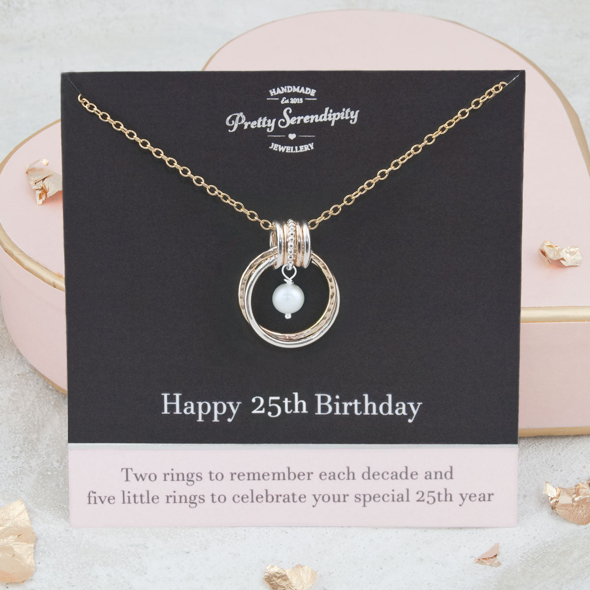 25th Birthday Birthstone Necklace – Silver and Gold