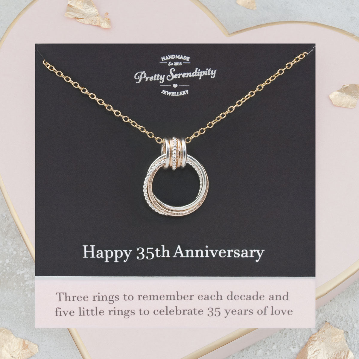 35th Wedding Anniversary Necklace – Silver and Gold