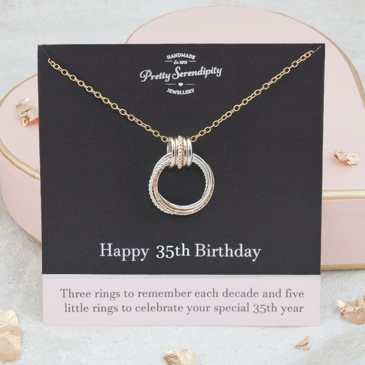 35th Birthday Necklace – Silver and Gold