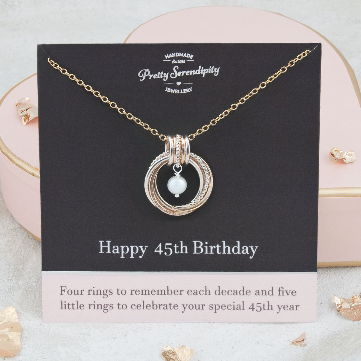 45th Birthday Birthstone Necklace – Silver and Gold