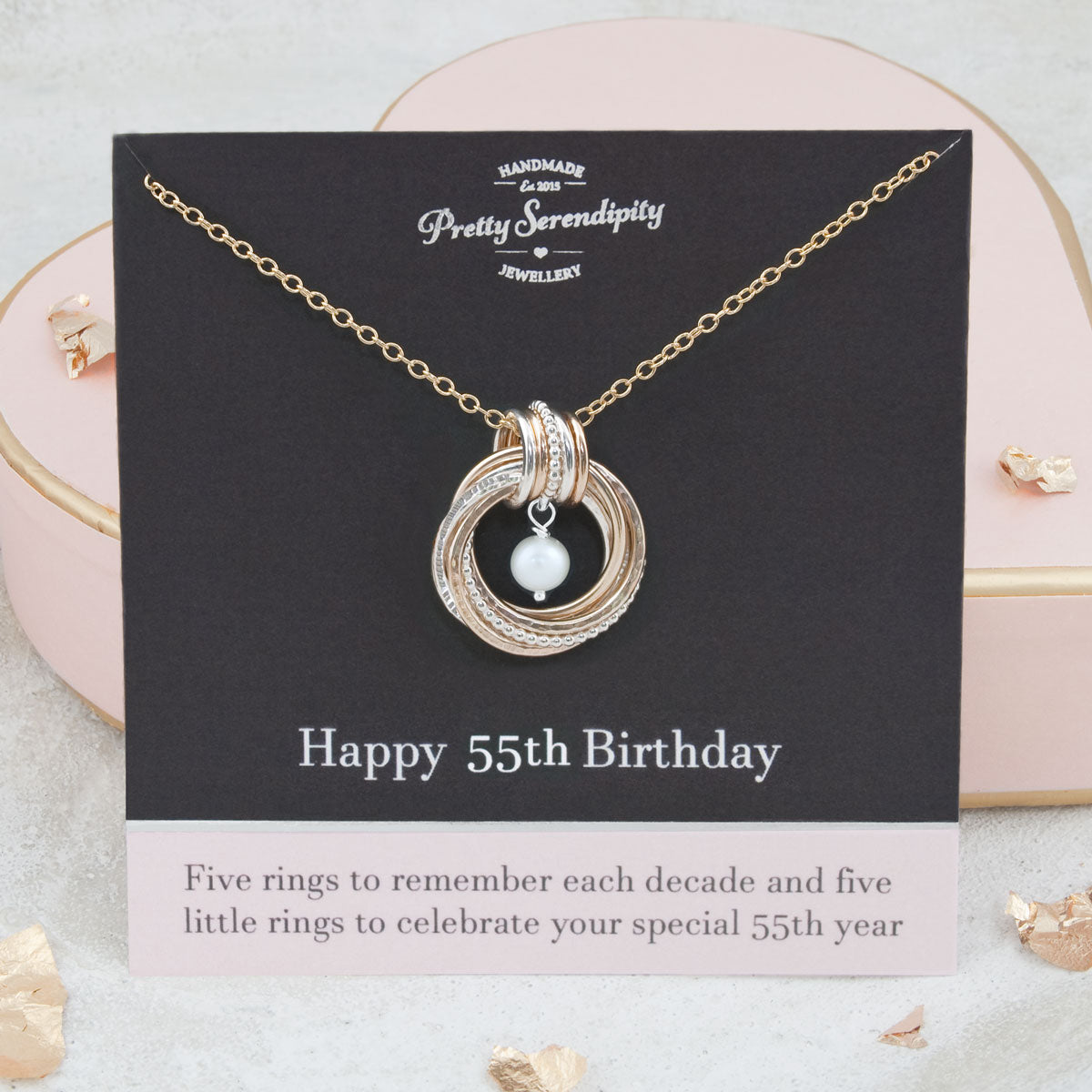 55th Birthday Birthstone Necklace – Silver and Gold