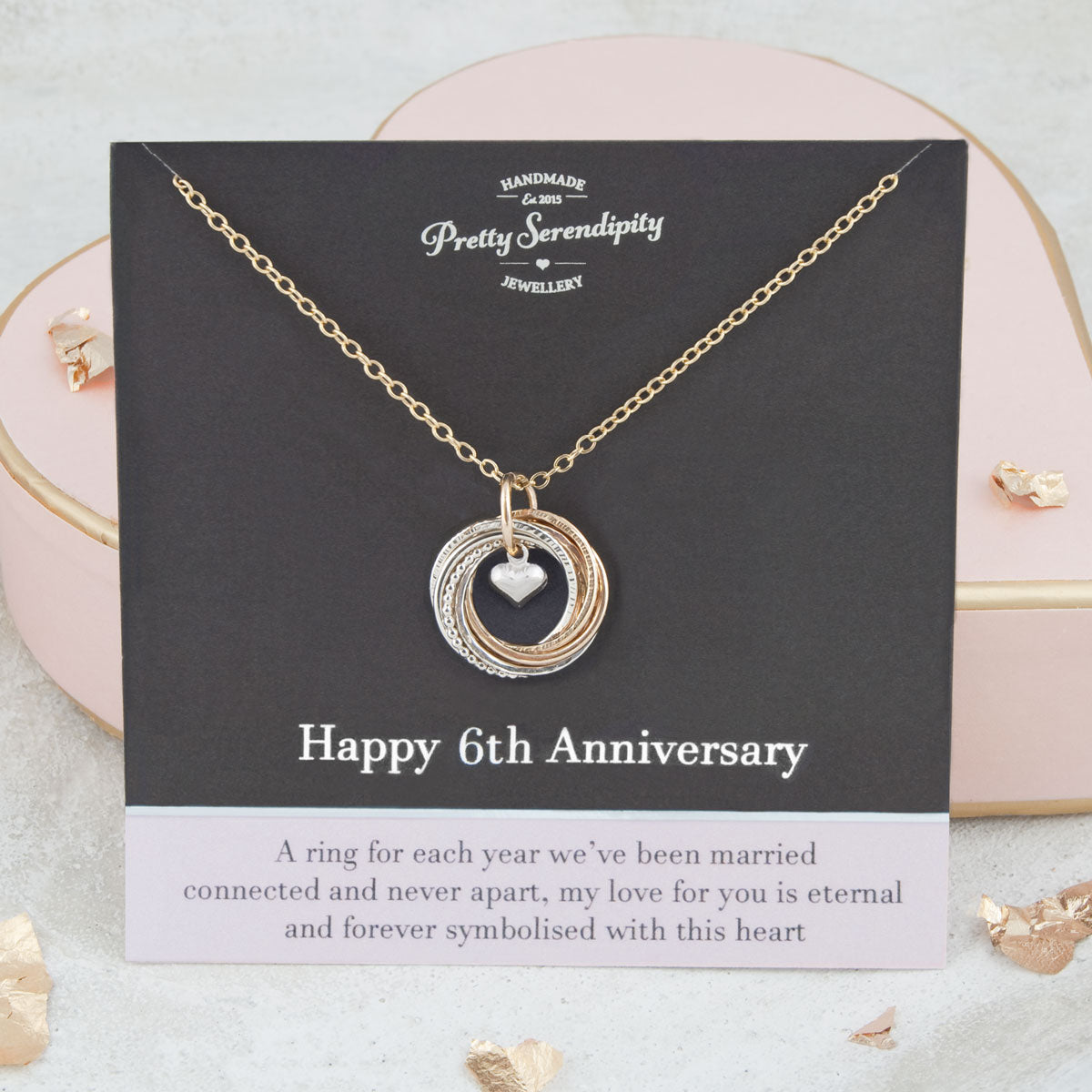 6th Wedding Anniversary Necklace – Silver and Gold