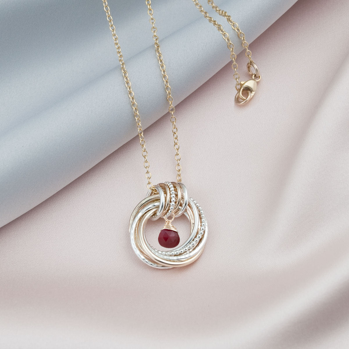 75th Birthday Birthstone Necklace – Silver and Gold