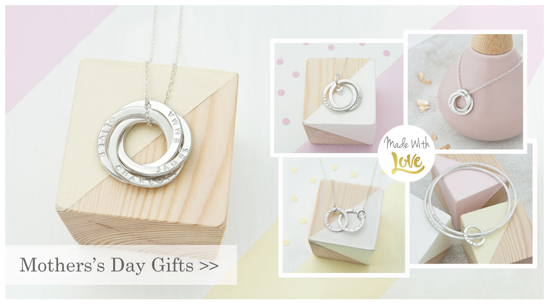 A collection of handmade necklaces handpicked to make fabulous for mother's day gifts