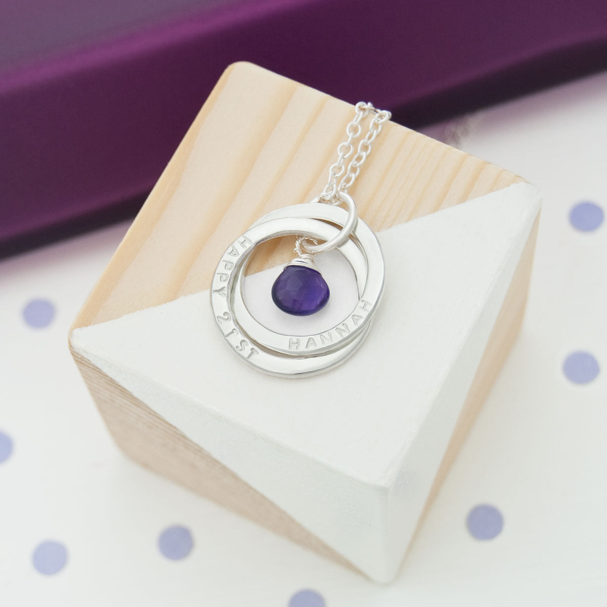 Personalised 21st Birthday Birthstone Necklace