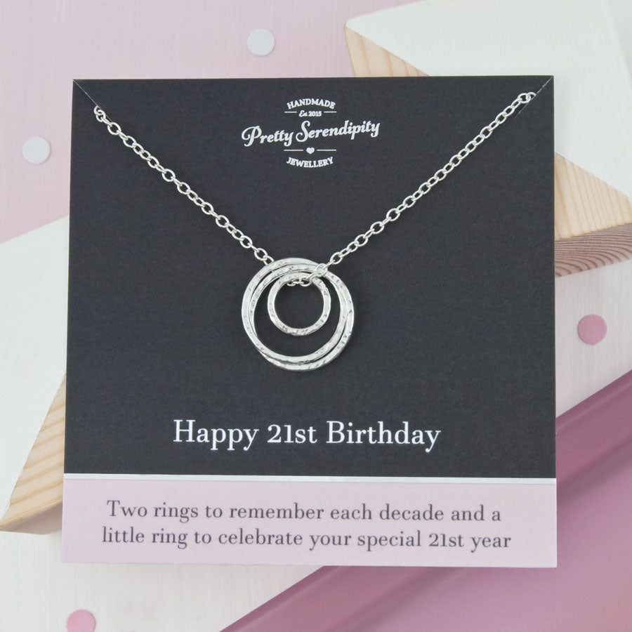 21st Birthday Necklace with Mini Ring