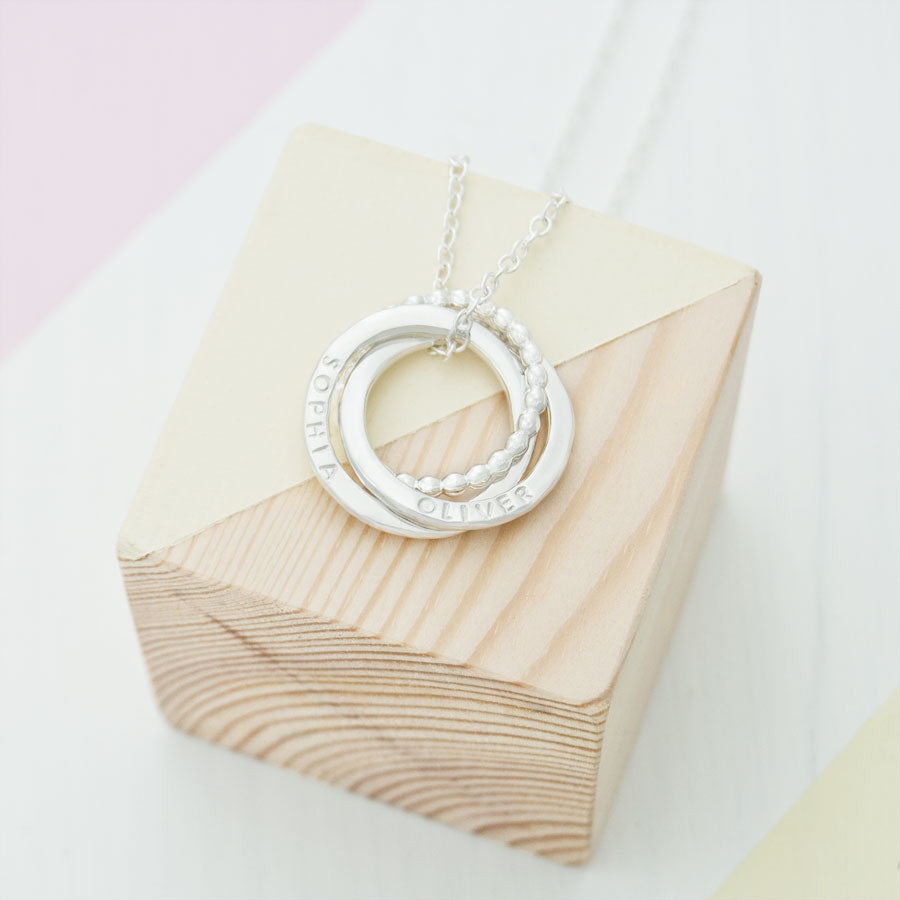 Personalised Beaded Russian Ring Necklace