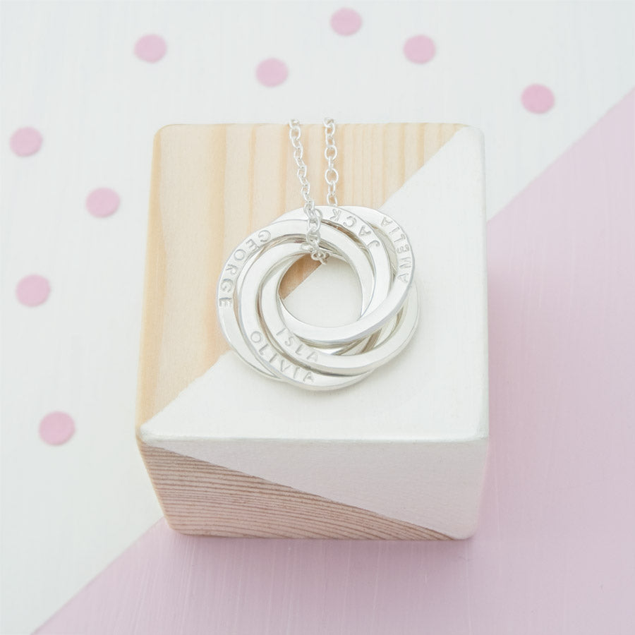 Five Ring 50th Birthday Necklace By Yatris | notonthehighstreet.com
