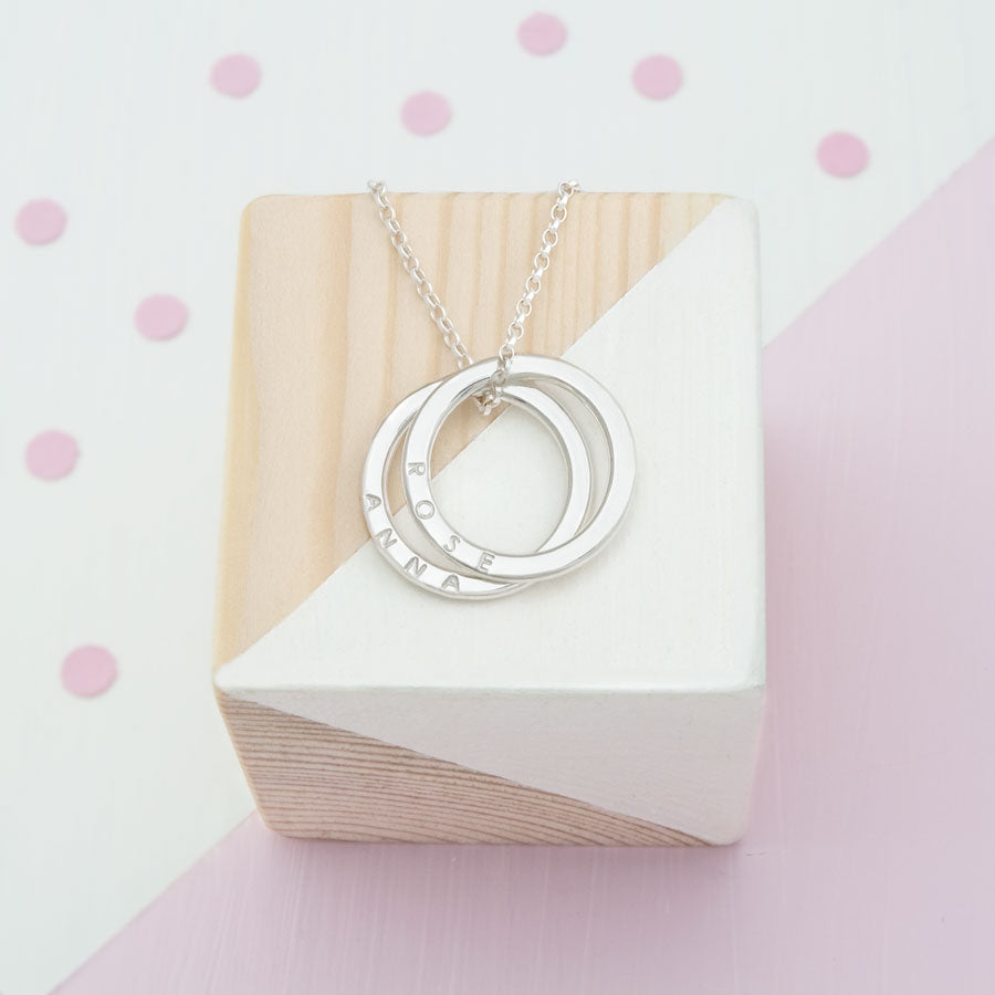 Personalised Two Ring Necklace