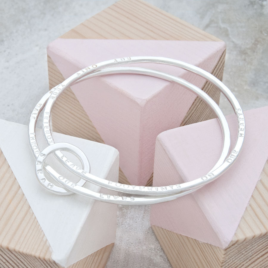 Footprints On Our Hearts – Personalised Double Bangle