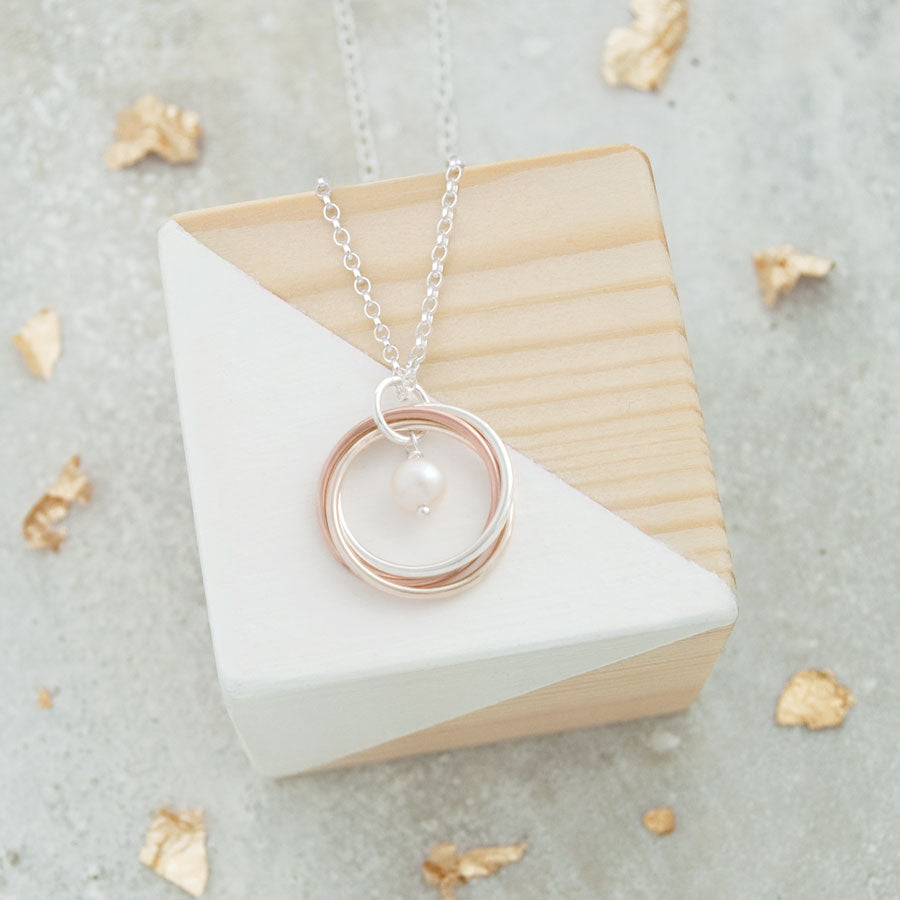 9ct Gold &amp; Silver Birthstone Necklace